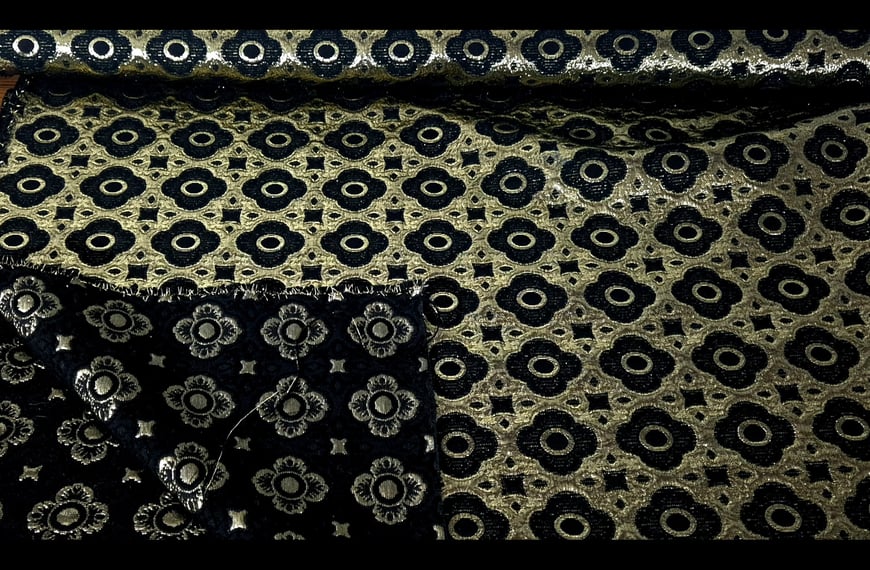 Brocade with Crosses Polyester Multi-Colored - 150cm