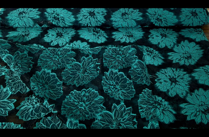 Organza Jacquard with Flowers Polyester Multi-Colored - 150cm