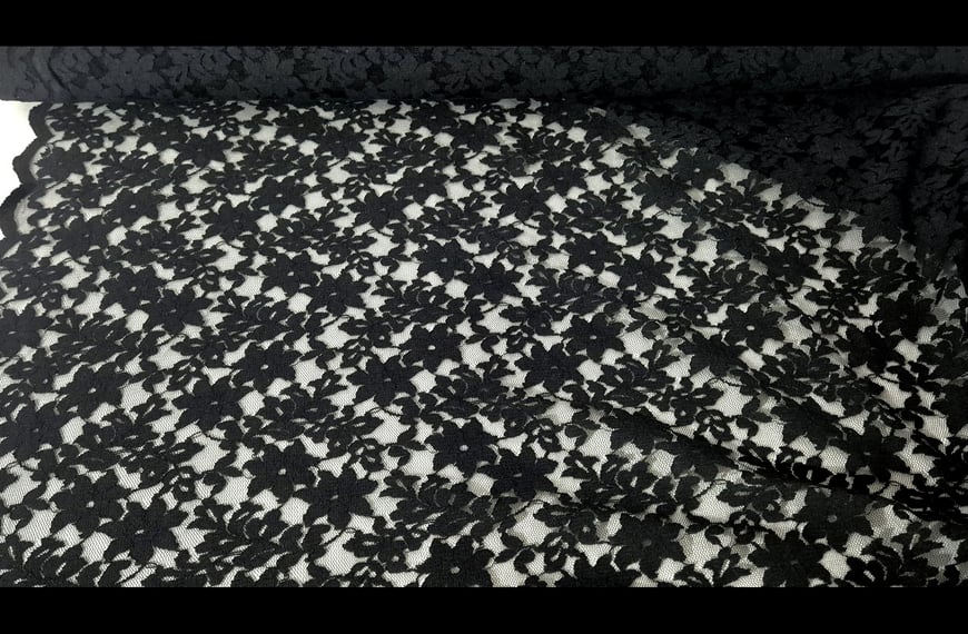 Lace with Small Flower Polyester Single-Colored - 150cm