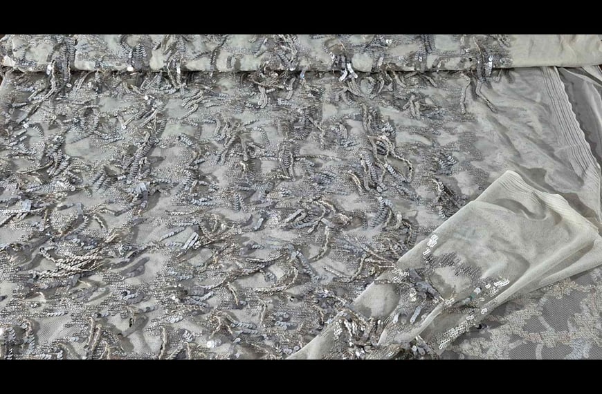 Sequin with Fringes & Sequin Polyester Single-Colored - 150cm