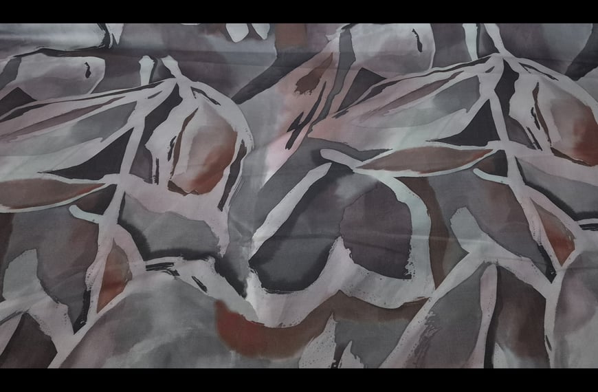 Georgette with Brick Colored Ubnormal Designs Polyester Multi-Colored - 150cm