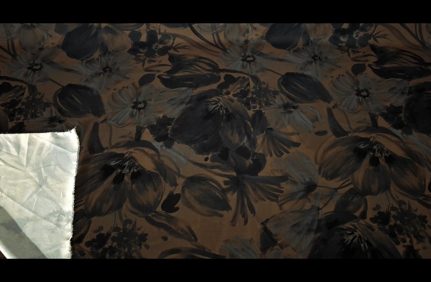 Georgette with Big Flowers Polyester Multi-Colored - 150cm