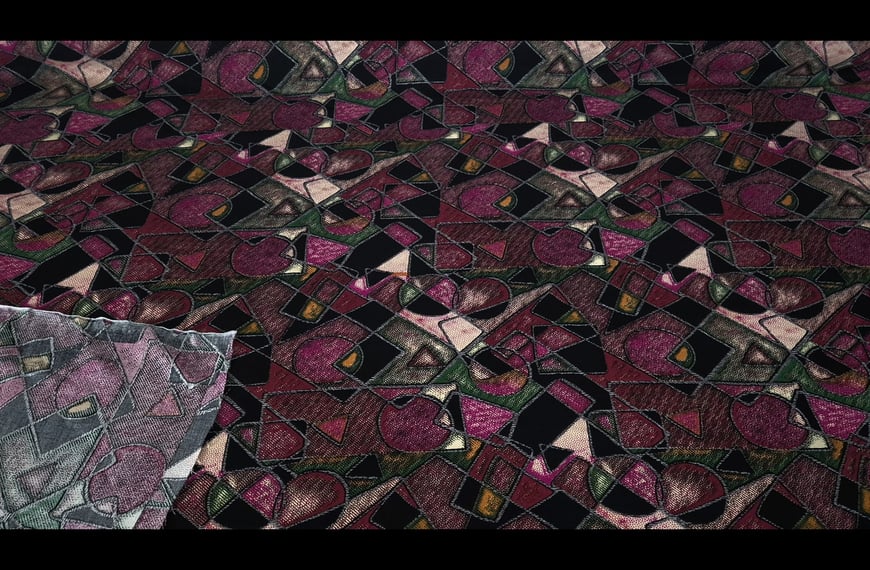 Viscose with Geometrical Patterns Multi-Colored - 150cm