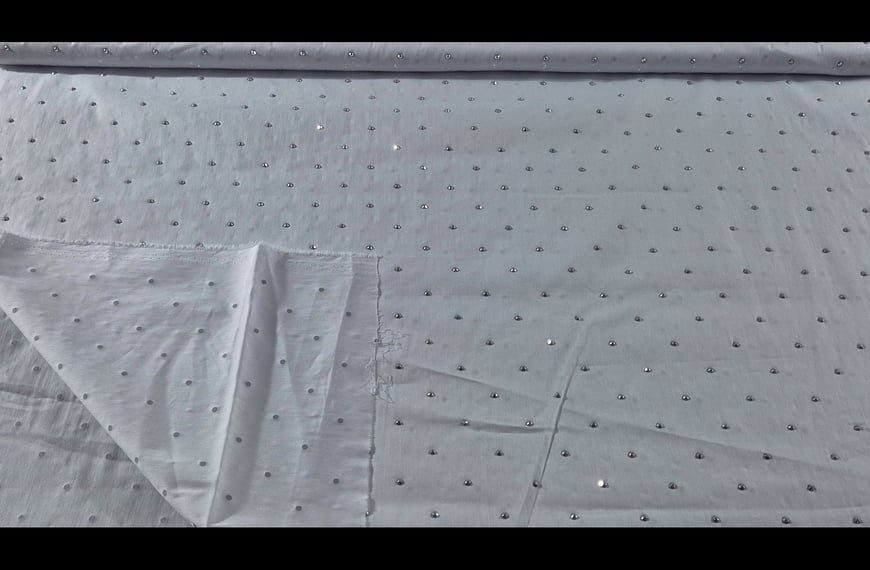 Poplin with Silver Strass Polyester Cotton Elast Multi-Colored - 150cm