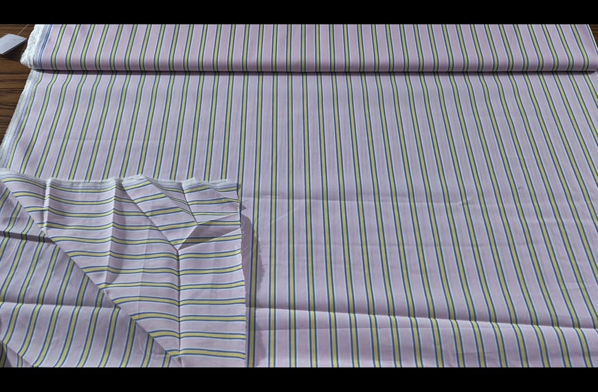 Poplin with 2-Colored Stripes Cotton Multi-Colored - 150cm