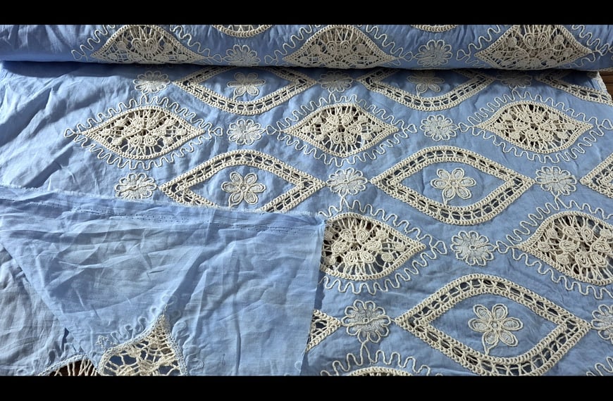 Voile with Knitted Ecclesiastical Designs Cotton Multi-Colored - 150cm
