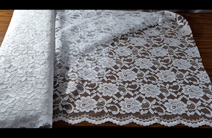 Lace with Flowers, Sequins & BeadsPolyester Single-Colored - 150cm