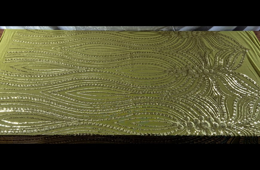 Tulle with Sequins in Ecclesiastical Design Polyester Single-Colored - 150cm