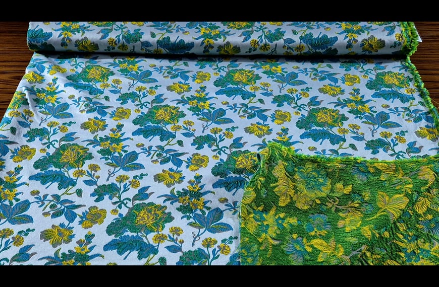 Brocade with Flowers Polyester Elast Multi-Colored - 150cm