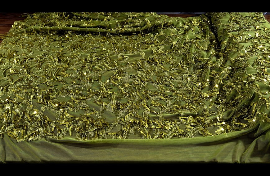 Tulle with Fringes & Sequins Polyester Single-Colored - 150cm