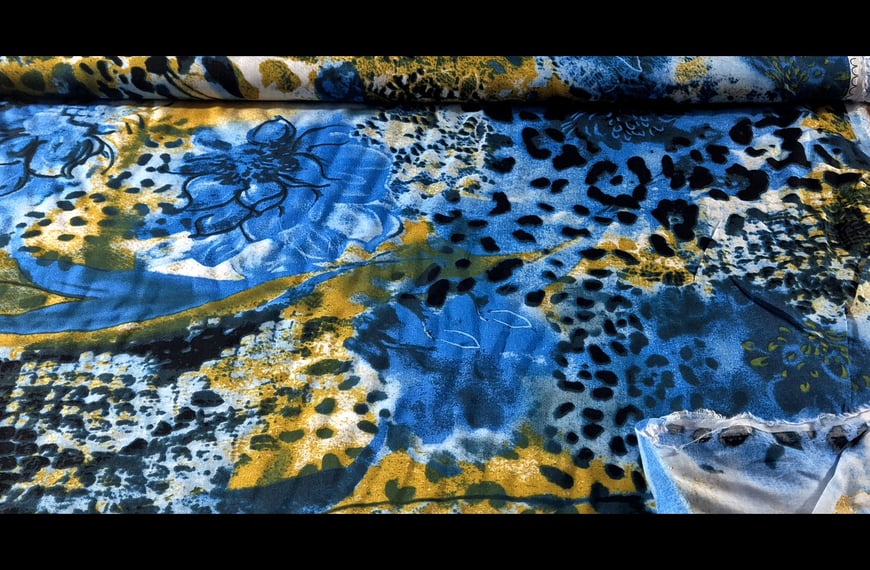 100% Viscose with Snake Designs & Leopard Multi-Colored - 150cm
