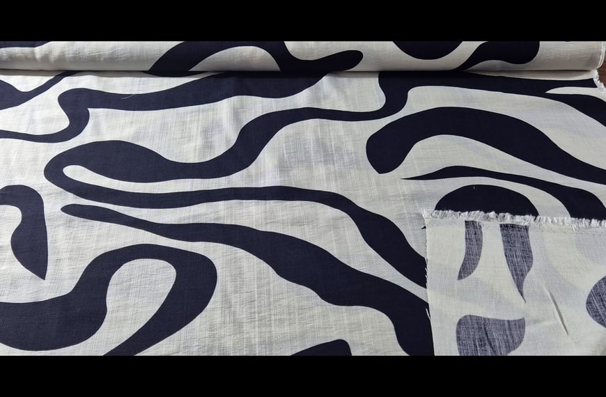 100% Viscose with Ecru Bckground & Big Designs Multi-Colored - 150cm