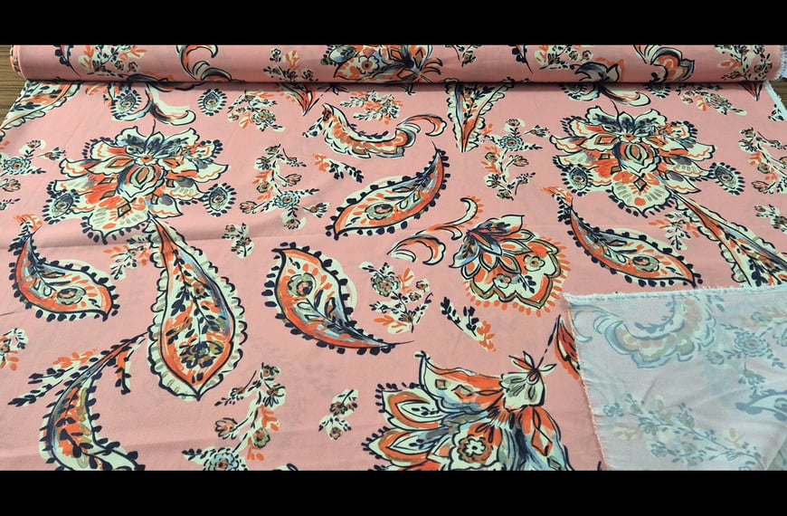 Moroccan with Big Paislies Polyester Multi-Colored - 150cm