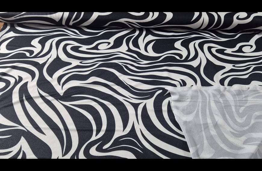 Jersey with Zebra Designs Polyester Elast Multi-Colored - 150cm
