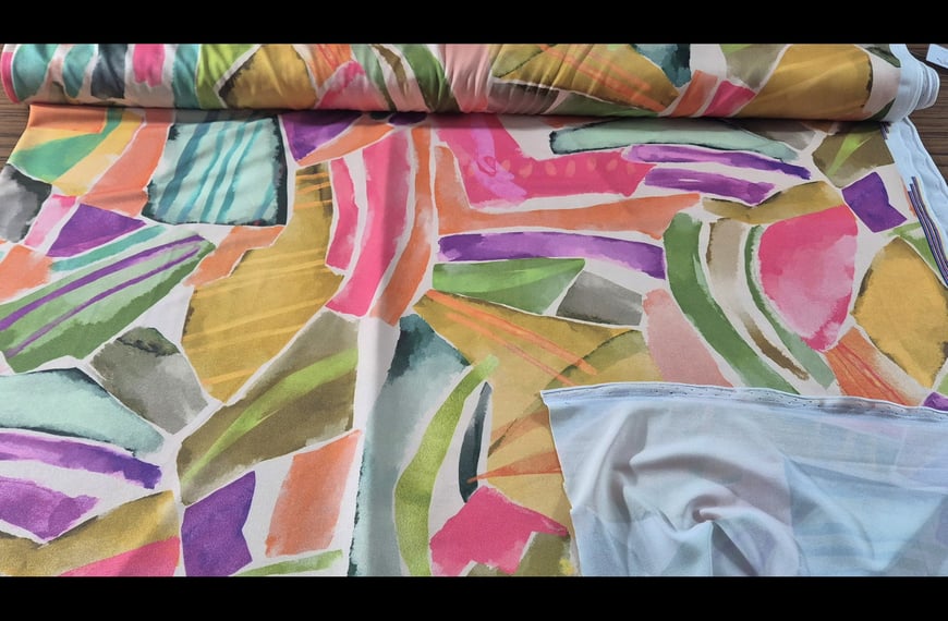 Jersey with Unnatural Designs Polyester Elast Multi-Colored - 150cm