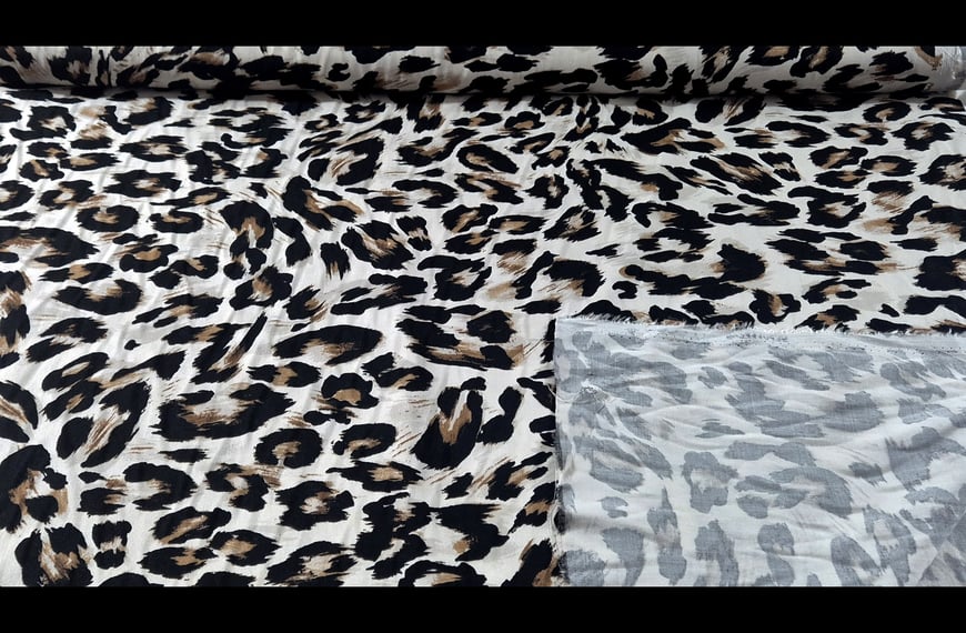 100% Viscose with Animal Print Multi-Colored - 150cm