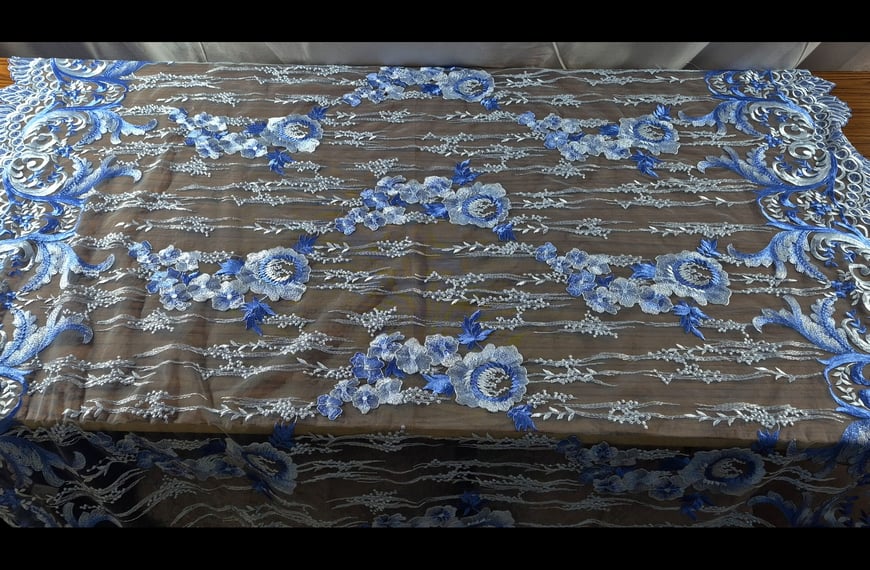 Lace with Bouquets Polyester Single-Colored - 150cm