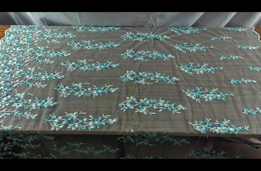 Lace with Bouquets Polyester Multi-Colored - 150cm