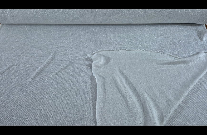 Knitted from Italy Elastic with Silver Thread Polyester Single-Colored - 150cm