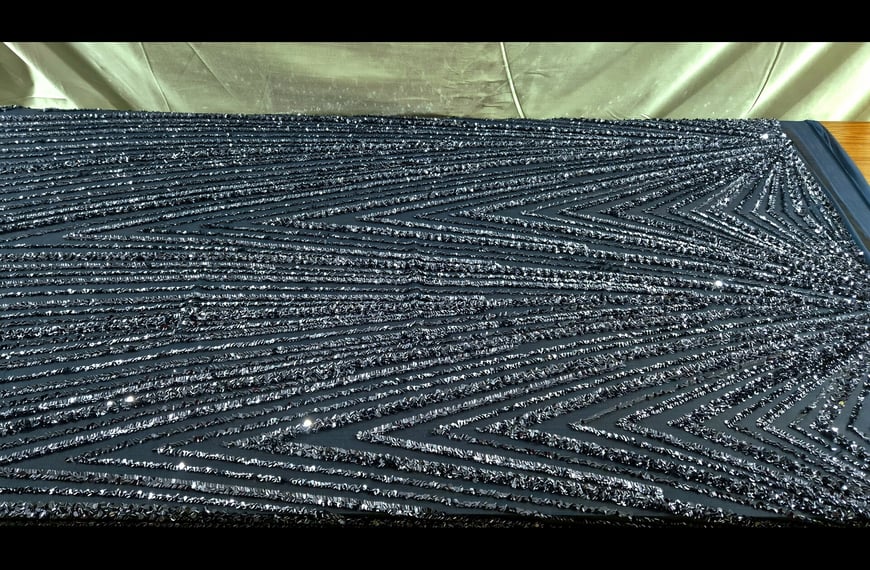 Tulle with Striped Sequinces Polyester Single-Colored - 150cm